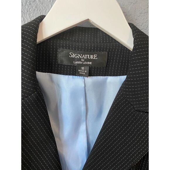 Signature by Larry Levine Black Lined Double Button Tie Front Jacket Size 10 - Picture 9 of 13